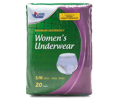 Women's Small/Medium Protective Underwear, 20-Count
