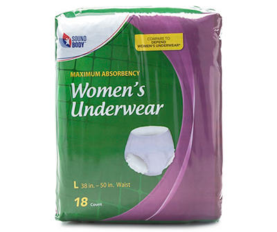 Women's Large Protective Underwear, 18-Count