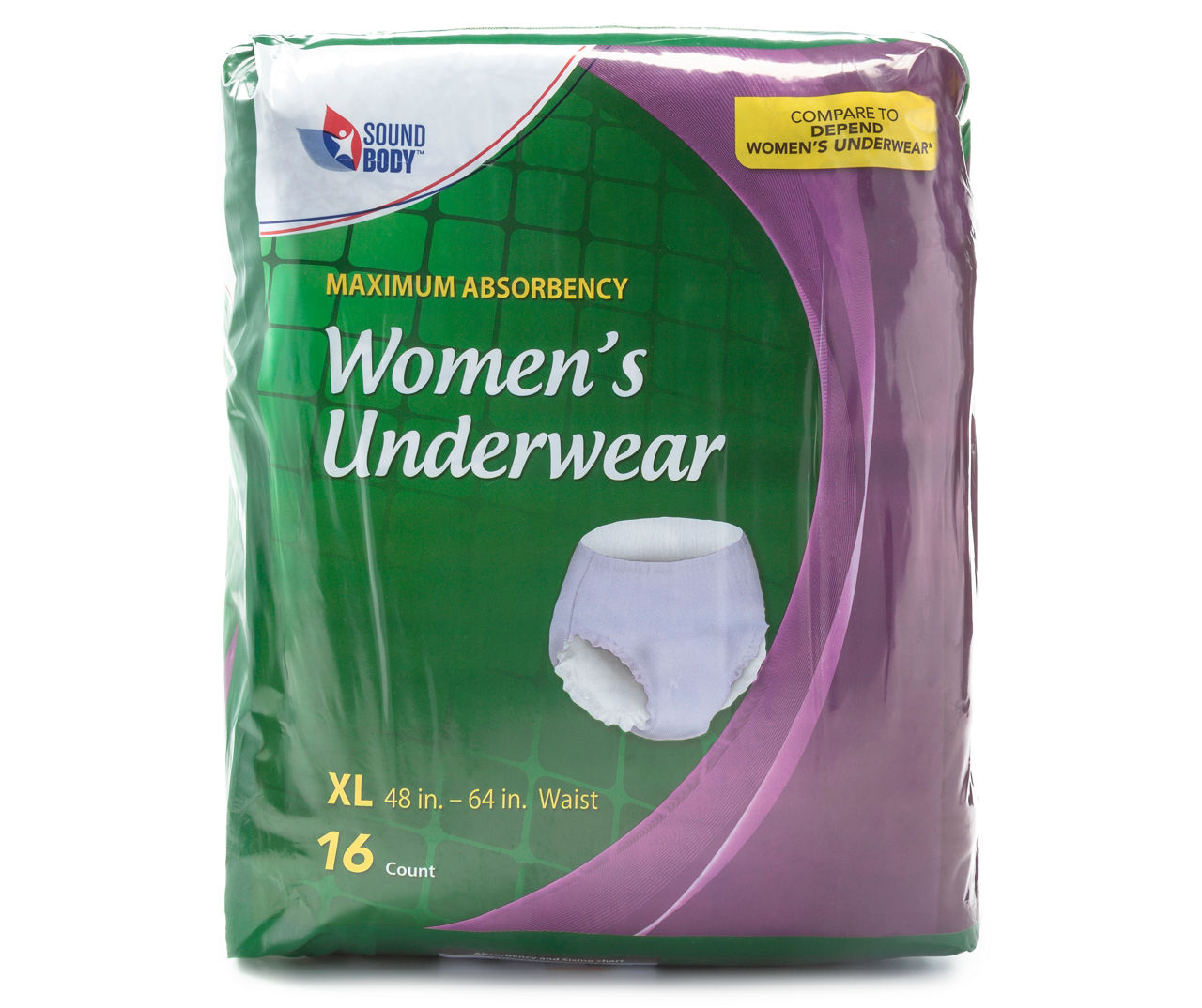 Sound Body Women's Extra Large Protective Underwear , 16-Count