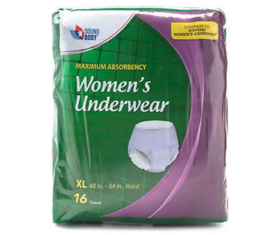 Women's Extra Large Protective Underwear , 16-Count