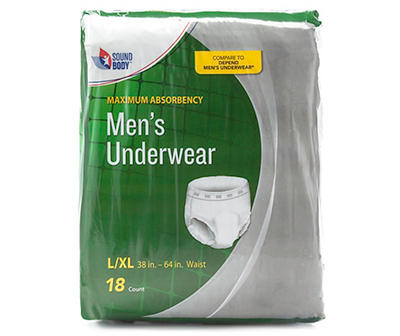 Men's L/XL Protective Underwear, 18-Count