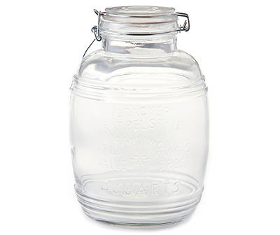 Embossed Glass 4-Quart Canister with Hermetic Lid