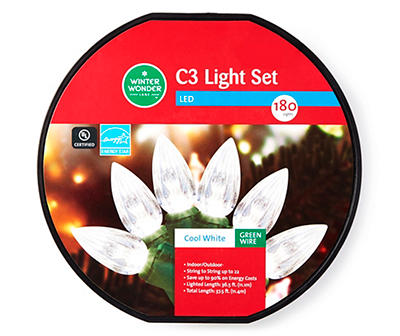 Cool White LED C3 Light Wheel with Green Wire, 180-Lights