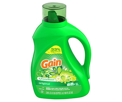 Gain + Aroma Boost Liquid Laundry Detergent, Original Scent, 64 Loads, 2.95 L, HE Compatible
