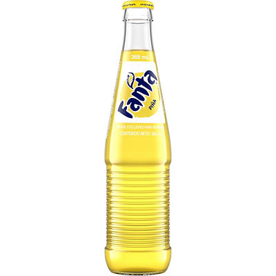 Fanta Pineapple Mexico Glass Bottle, 355 mL