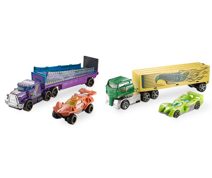 Hot Wheels Mega Hauler Vehicle with 4 Cars - Big Lots