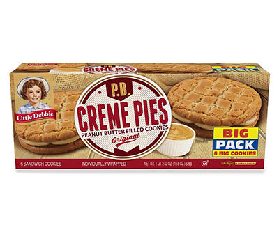 Crème Pies, Peanut Butter Filled Cookies, 6-Count