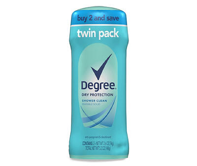 Degree Dry Protection Shower Clean Invisible Solid Anti-Perspirant & Deodorant 2-2.6 oz. Sticks