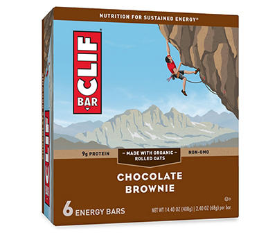 Clif Bar Chocolate Brownie Energy Bars 6 - 2.40 oz ea