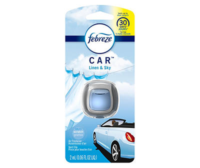 Febreze Car Odor-Eliminating Air Freshener Vent Clip, Linen & Sky, 1 count