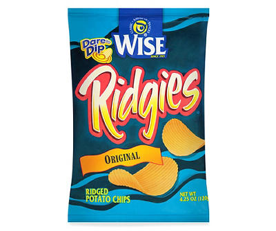 Wise Ridgies Original Ridged Potato Chips 4.25 oz. Bag