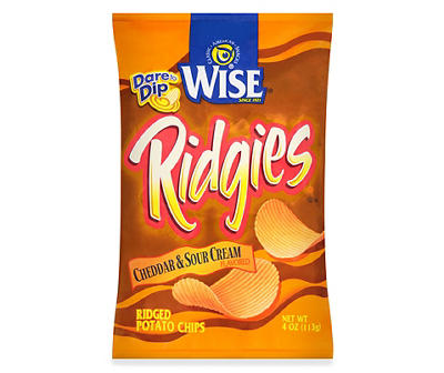 Wise® Ridgies® Cheddar & Sour Cream Ridged Potato Chips 4 oz. Bag