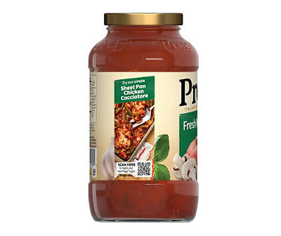 Prego Fresh Mushroom Pasta Sauce, 24 oz Jar