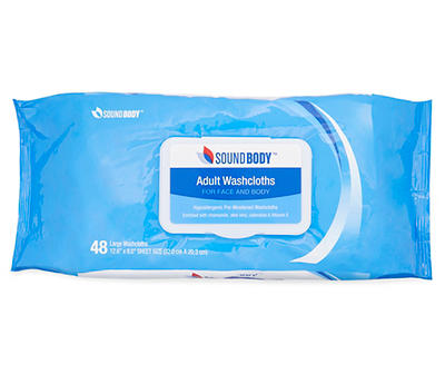 Adult Disposable Washcloths, 48-Count