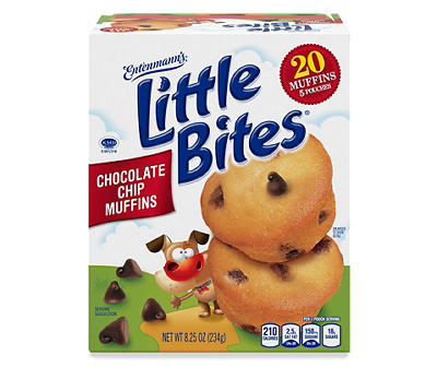 Entenmann's Little Bites Chocolate Chip Muffins, 8.25 oz, 5 Count Pouches of Mini Muffins