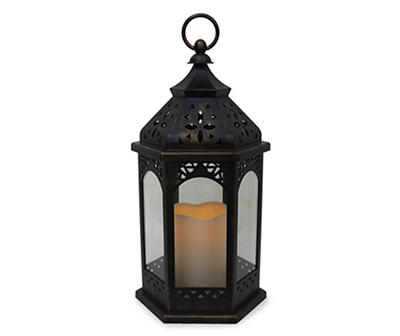 16" Moroccan LED Lantern