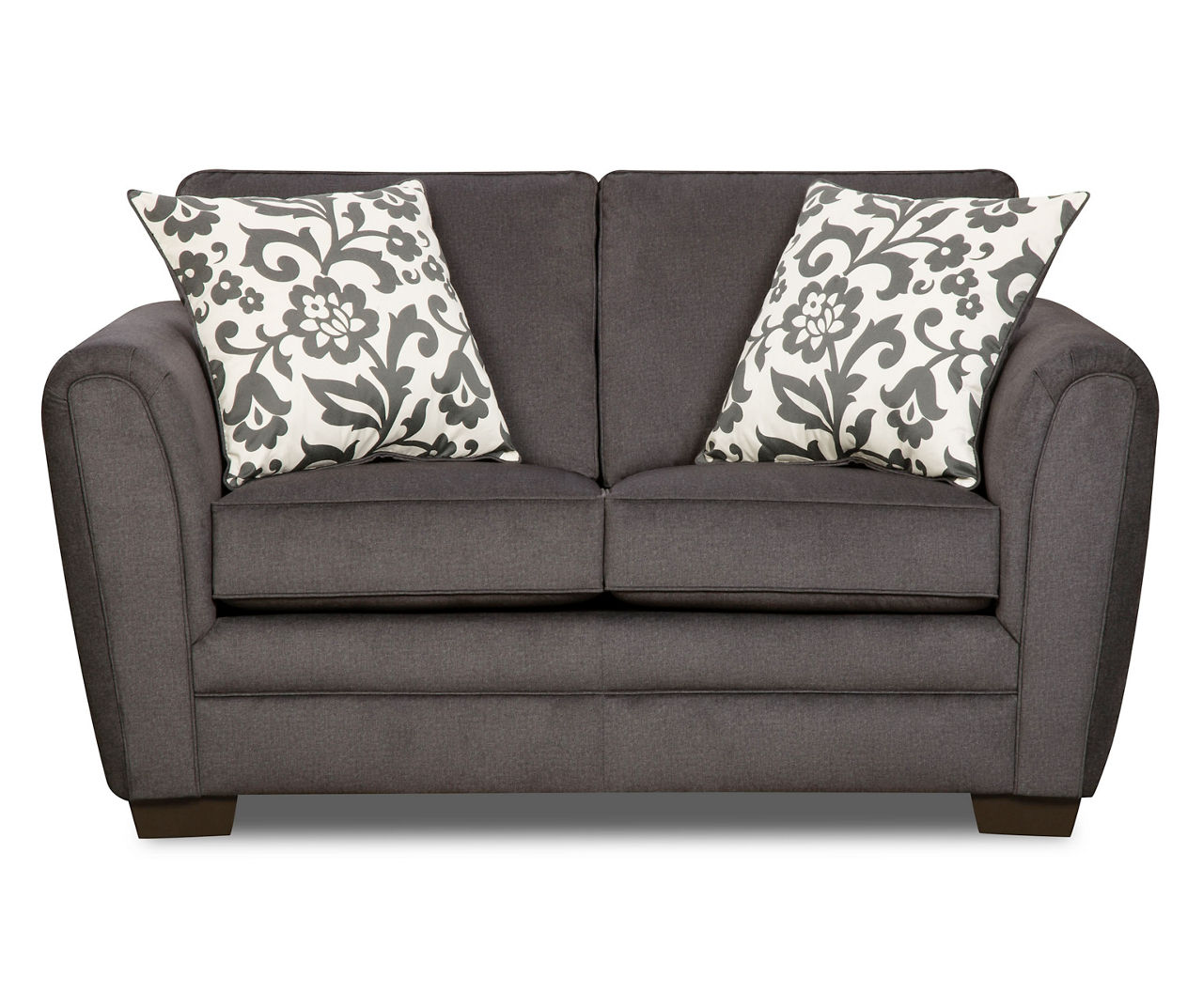 Solutions Flannel Charcoal Loveseat