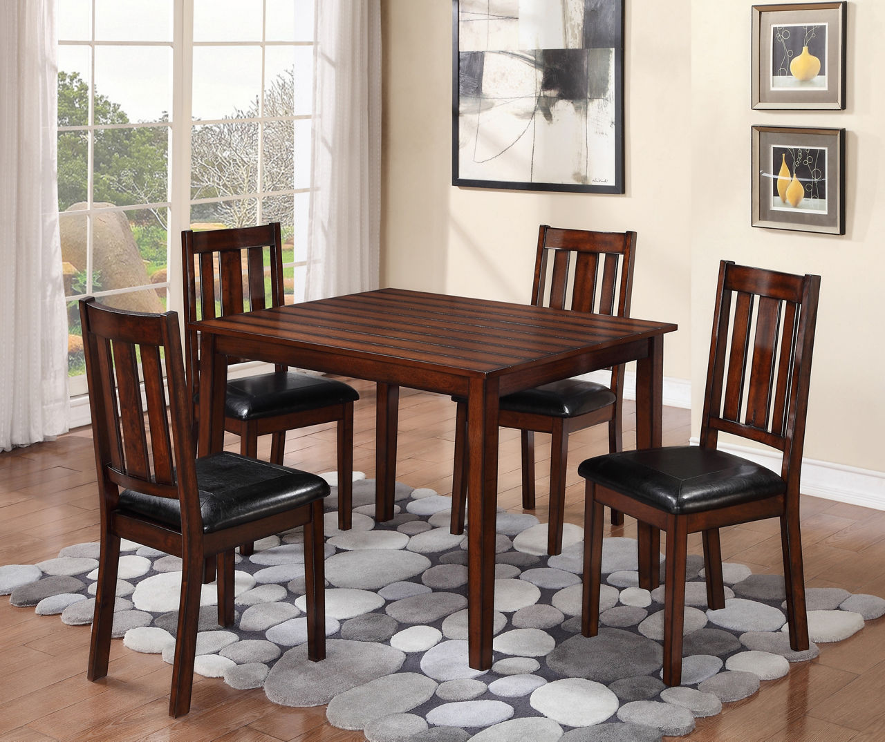 5 Piece Planked Dining Set Big Lots