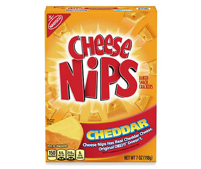 Nabisco Cheese Nips Cheddar Baked Snack Crackers 7 oz. Box