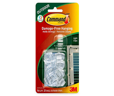 Clear Outdoor Light Clips, 16-Pack