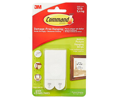 Medium Command Picture Hanging Strips, 4-Pack