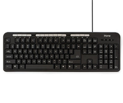 Black Corded Desktop Keyboard