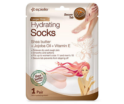 Hydrating Socks with Shea Butter, Jojoba Oil & Vitamin E, 1-Pair