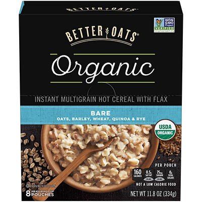 Better Oats� Organic Bare Instant Multigrain Hot Cereal with Flax 11.8 oz. Box