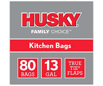 13-Gallon True Tie Kitchen Bags, 80-Count