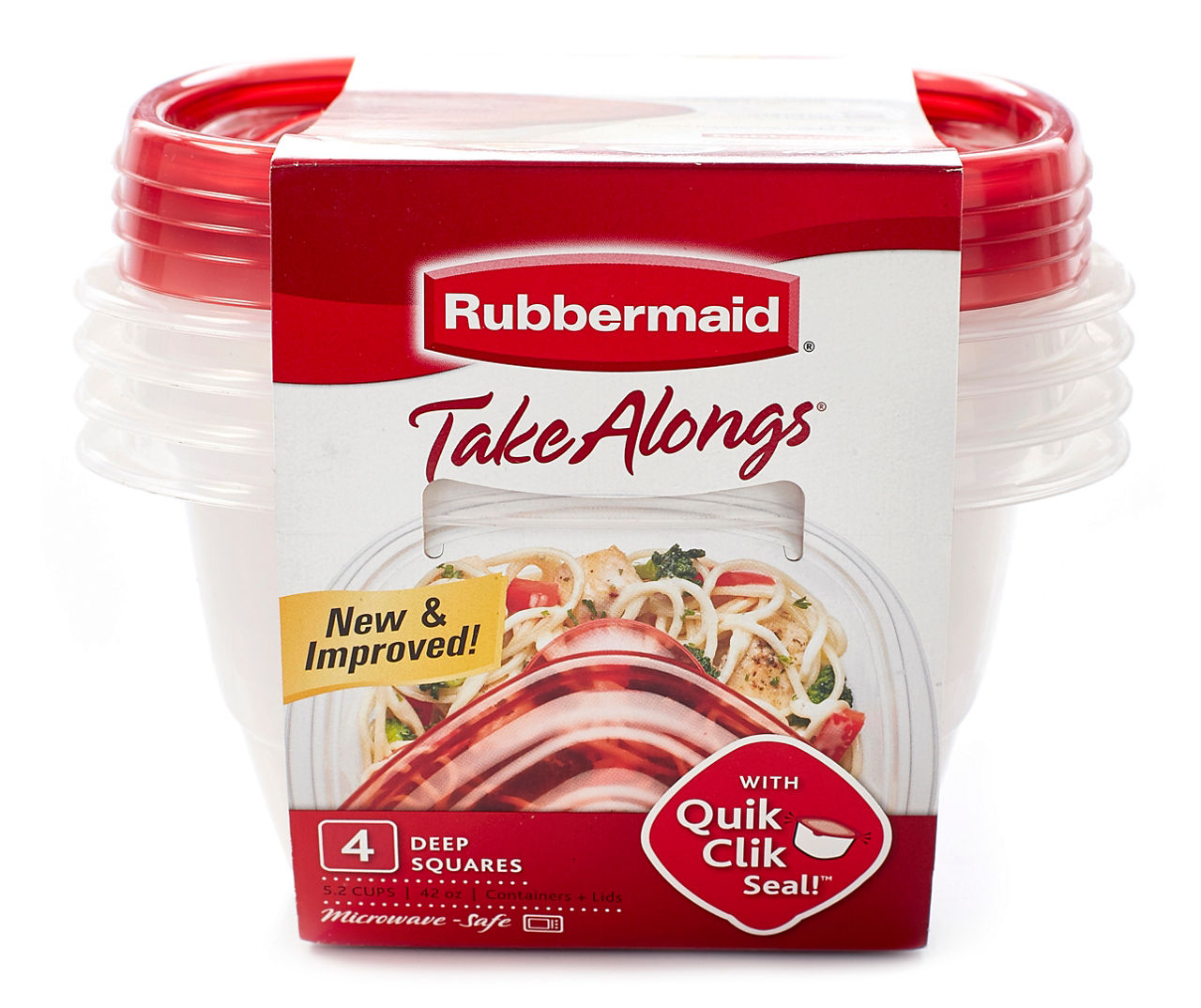 Rubbermaid TakeAlongs Containers & Lids Square 2.9 Cups - 4 ct pkg
