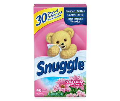 Snuggle Fresh Spring Flowers Fabric Conditioner Dryer Sheets 40 ct Box