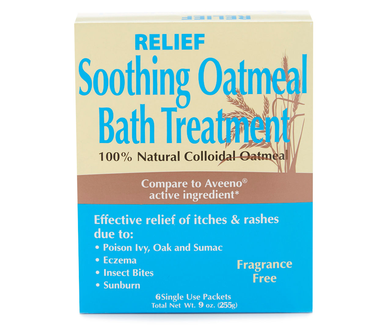 2x RELIEF Soothing 100% Natural Colloidal OATMEAL Bath Treatment