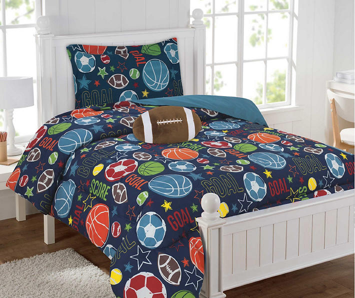 Kids Collection Sports Score Comforter Sets with Football Pillow