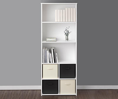 White 5-Shelf Decorated Room View