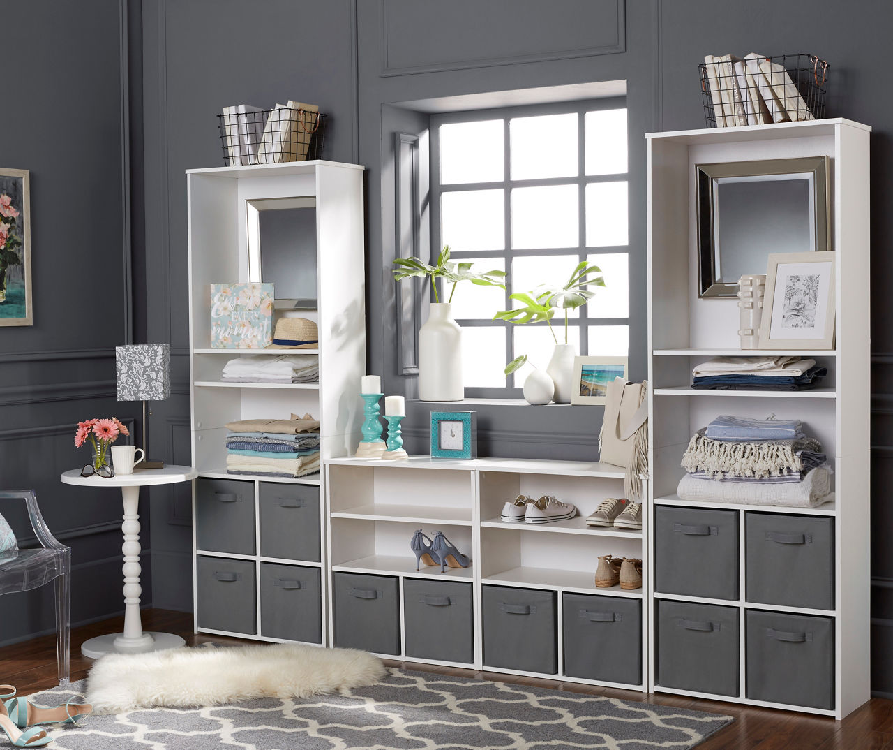 Big Storage Cabinet for kitchen, bedroom, living room, office， Stackable  Cube Storage Organizer