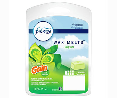 Febreze Odor-Eliminating Wax Melts Air Freshener with Gain Original Scent, 6 count