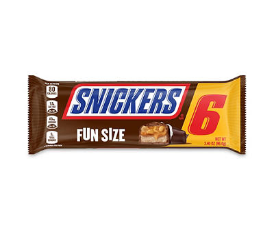 SNICKERS Fun Size Chocolate Candy Bars, 3.4 oz (6 Pack)