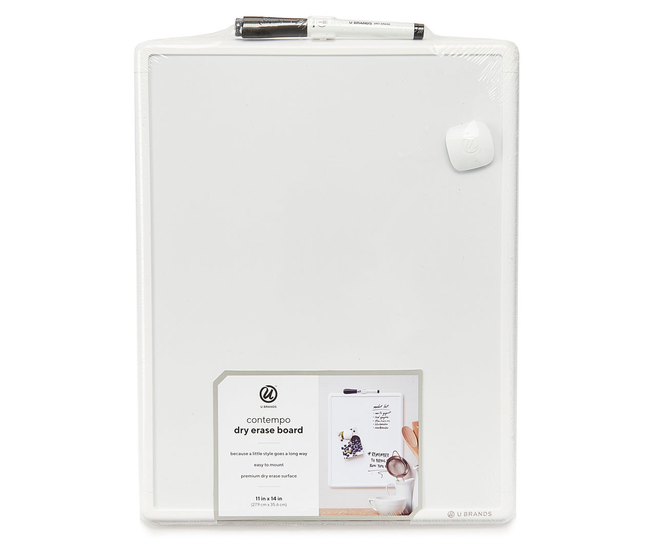 U Brands White Frame, Dry Erase Board, White