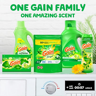 Gain flings Laundry Detergent Soap Pacs, HE Compatible, 35 Count, Long Lasting Scent, Original Scent