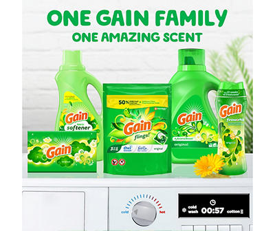 Gain flings Laundry Detergent Soap Pacs, HE Compatible, 16 Count, Long Lasting Scent, Original Scent