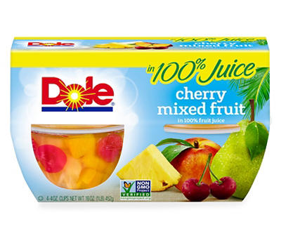 Dole in 100% Fruit Juice Cherry Mixed Fruit 4 - 4 oz Cups