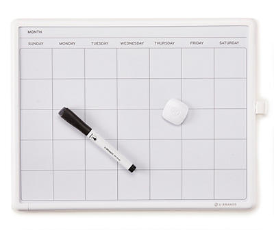 Contempo Magnetic Dry Erase Calendar with Marker & Magnet