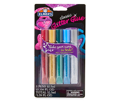 Elmers Classic Glitter Glue Pens, 5-Count