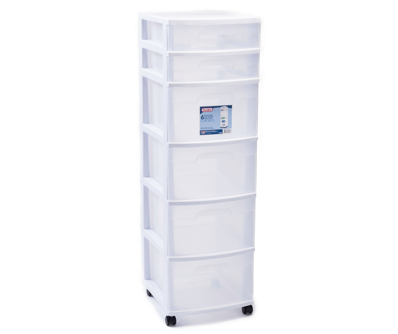 White 6-Drawer Rolling Storage Cart