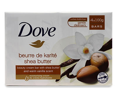 Shea Butter Beauty Bar Soap, 4-Pack