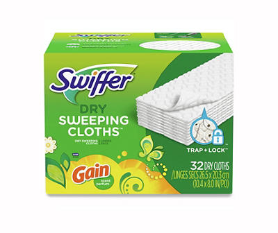 Swiffer Sweeper Dry Sweeping Cloth Refills, with Gain Scent, 32 count
