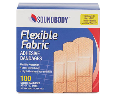 Flexible Fabric Adhesive Sterile Bandages, 100-Count