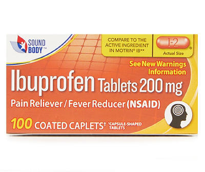 Ibuprofen 200 Mg Caplets, 100-Count