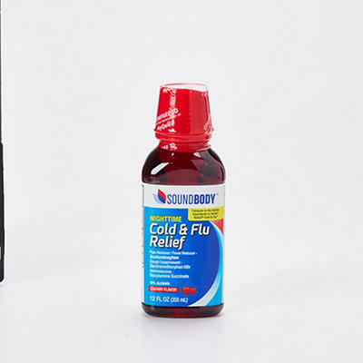 Nighttime Cherry Cold & Flu Relief Liquid, 12 Oz.