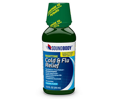 Nighttime Original Cold & Flu Relief Liquid, 12 Oz.